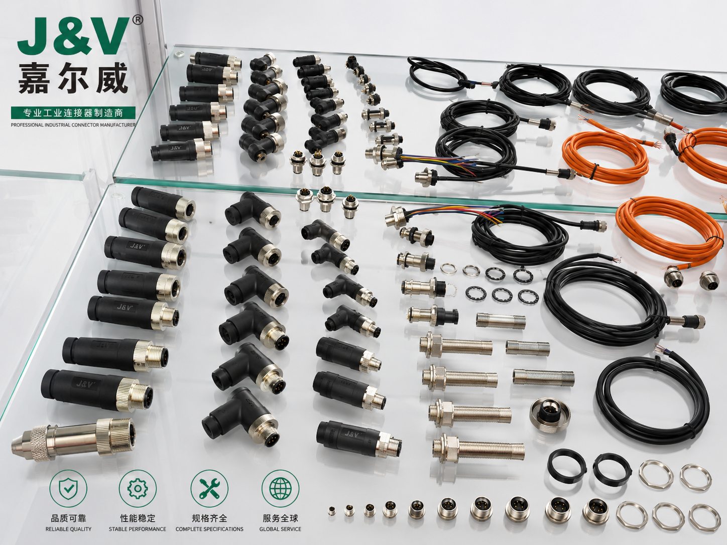 Industrial connectors and cables