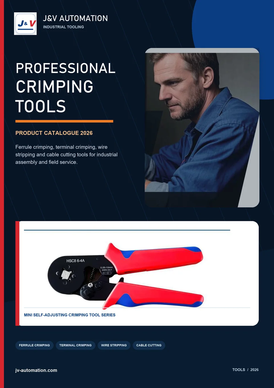 J&V Automation professional crimping tools catalogue cover