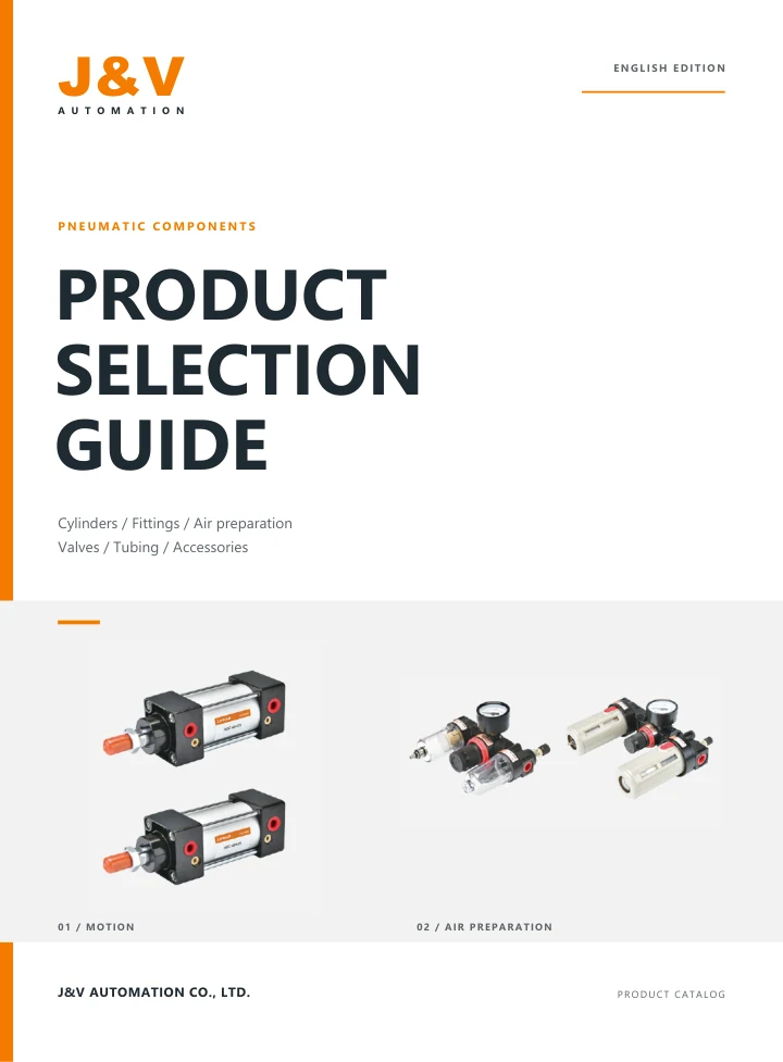 J&V pneumatic components catalogue cover